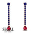 Hanging Oval Ruby Earrings - Tatiana No. 59