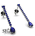 Hanging Oval Sapphire Earrings - Tatiana No. 75
