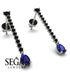 Hanging Oval Sapphire Earrings - Tatiana No. 69