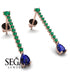 Hanging Oval Sapphire Earrings - Tatiana No. 65 image 2