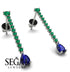 Hanging Oval Sapphire Earrings - Tatiana No. 66 image 2