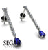 Hanging Oval Sapphire Earrings - Tatiana No. 63