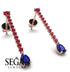 Hanging Oval Sapphire Earrings - Tatiana No. 71