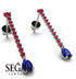Hanging Oval Sapphire Earrings - Tatiana No. 72 image 2