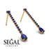 Hanging Oval Sapphire Earrings - Tatiana No. 73