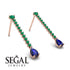 Hanging Oval Sapphire Earrings - Tatiana No. 65