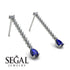 Hanging Oval Sapphire Earrings - Tatiana No. 63