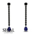 Hanging Oval Sapphire Earrings - Tatiana No. 69