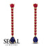 Hanging Oval Sapphire Earrings - Tatiana No. 70 image 4