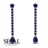 Hanging Oval Sapphire Earrings - Tatiana No. 75