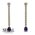 Hanging Oval Sapphire Earrings - Tatiana No. 61
