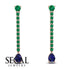 Hanging Oval Sapphire Earrings - Tatiana No. 65