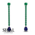 Hanging Oval Sapphire Earrings - Tatiana No. 66