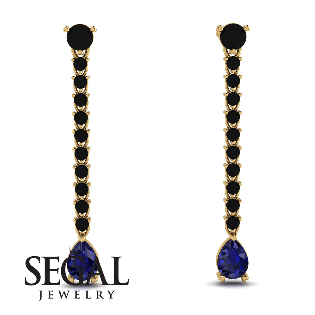 Hanging Oval Sapphire Earrings - Tatiana No. 67