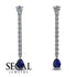 Hanging Oval Sapphire Earrings - Tatiana No. 63