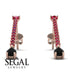 Hanging Oval Black Diamond Earrings - Tatiana No. 41