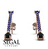 Hanging Oval Black Diamond Earrings - Tatiana No. 44