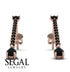 Hanging Oval Black Diamond Earrings - Tatiana No. 38