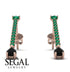 Hanging Oval Black Diamond Earrings - Tatiana No. 35