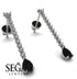 Hanging Oval Black Diamond Earrings - Tatiana No. 33