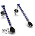 Hanging Oval Black Diamond Earrings - Tatiana No. 45