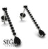 Hanging Oval Black Diamond Earrings - Tatiana No. 39 image 2