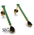 Hanging Oval Black Diamond Earrings - Tatiana No. 34