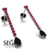 Hanging Oval Black Diamond Earrings - Tatiana No. 42