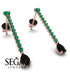 Hanging Oval Black Diamond Earrings - Tatiana No. 35