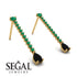 Hanging Oval Black Diamond Earrings - Tatiana No. 34 image 3