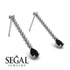 Hanging Oval Black Diamond Earrings - Tatiana No. 33