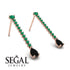 Hanging Oval Black Diamond Earrings - Tatiana No. 35 image 3