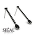 Hanging Oval Black Diamond Earrings - Tatiana No. 39