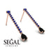 Hanging Oval Black Diamond Earrings - Tatiana No. 44 image 3
