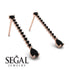 Hanging Oval Black Diamond Earrings - Tatiana No. 38