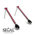 Hanging Oval Black Diamond Earrings - Tatiana No. 42