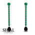 Hanging Oval Black Diamond Earrings - Tatiana No. 36
