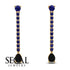 Hanging Oval Black Diamond Earrings - Tatiana No. 43