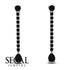 Hanging Oval Black Diamond Earrings - Tatiana No. 39