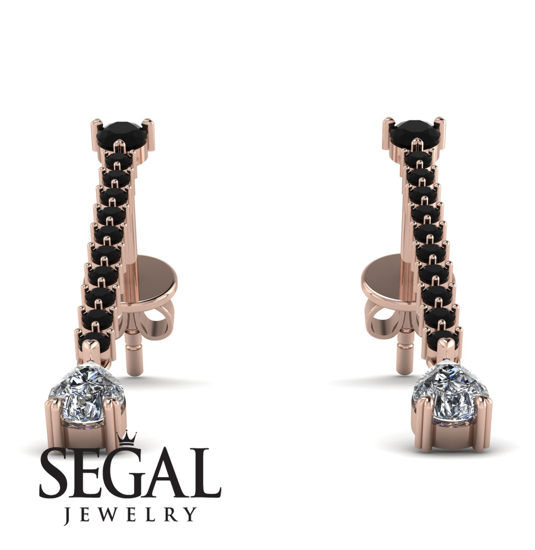 Hanging Oval Diamond Earrings - Tatiana No. 8