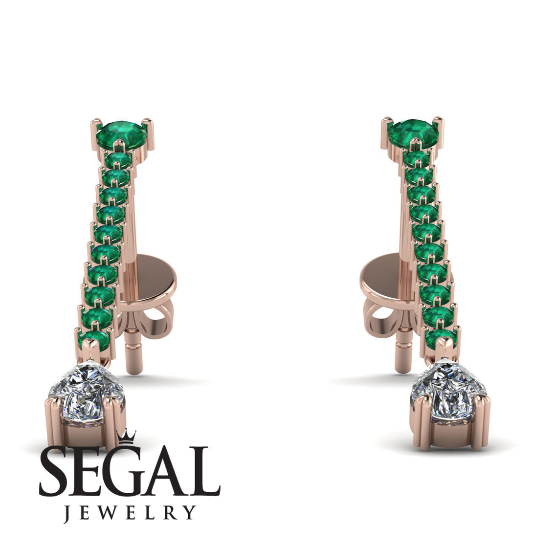 Hanging Oval Diamond Earrings - Tatiana No. 5