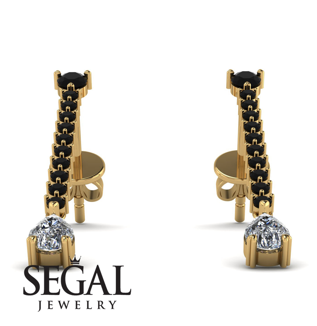 Hanging Oval Diamond Earrings - Tatiana No. 7