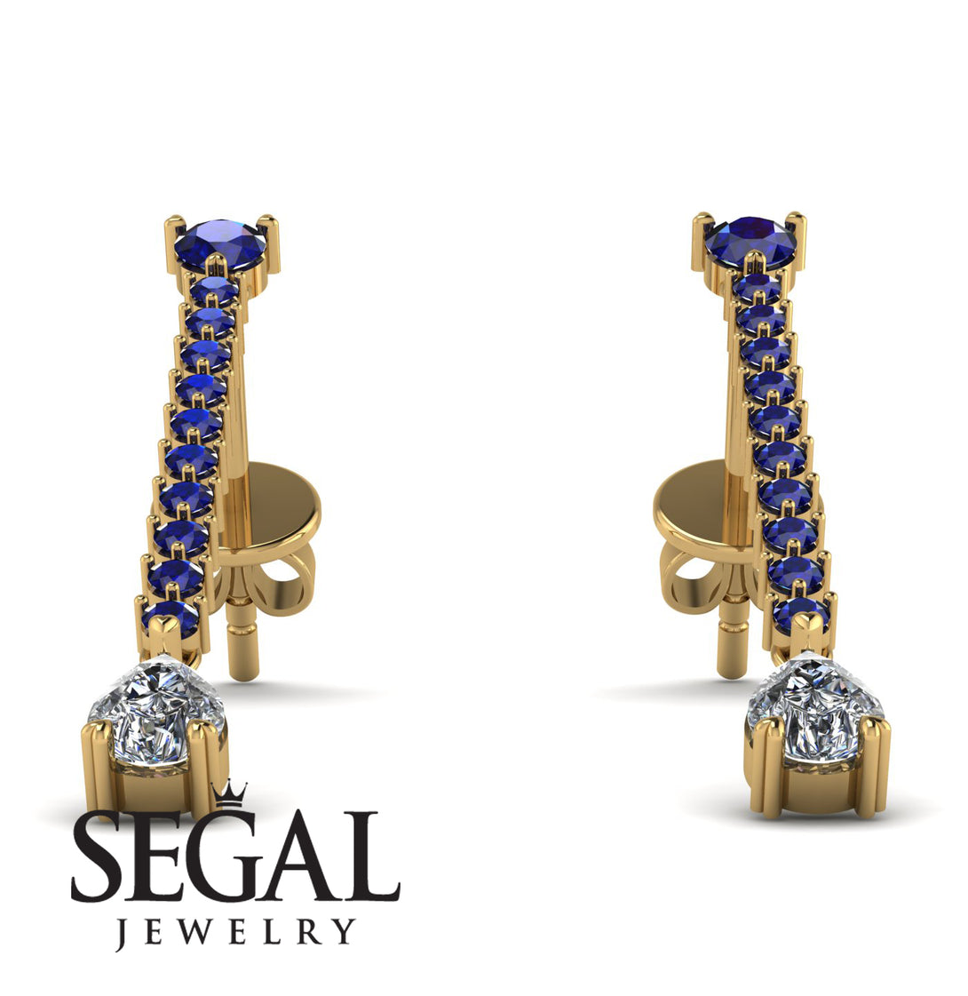 Hanging Oval Diamond Earrings - Tatiana No. 13