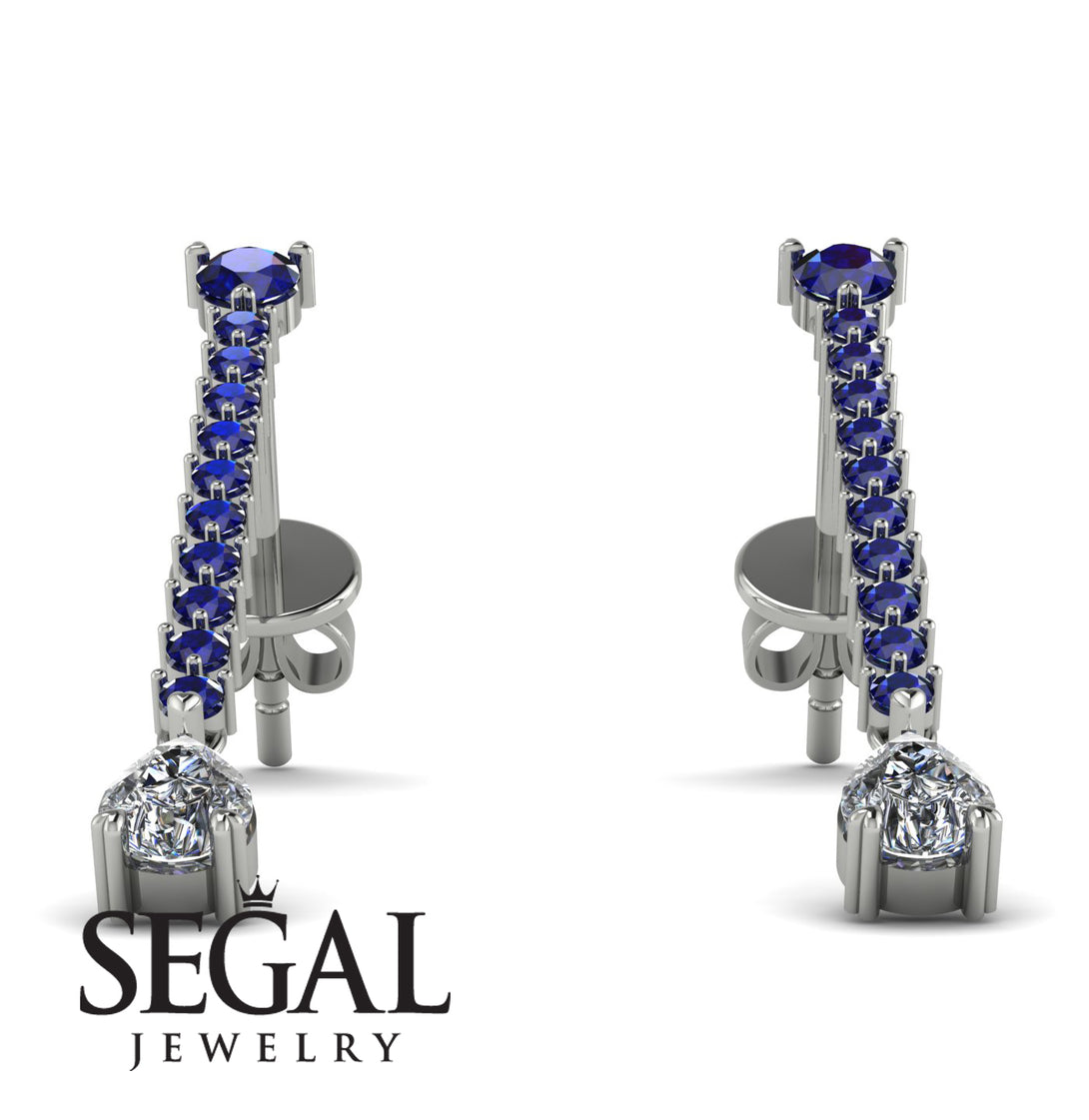 Hanging Oval Diamond Earrings - Tatiana No. 15