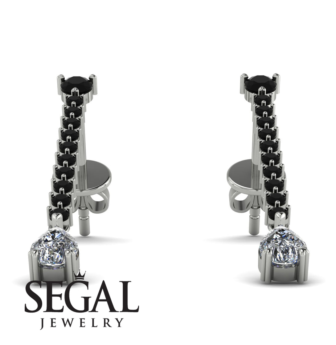 Hanging Oval Diamond Earrings - Tatiana No. 9