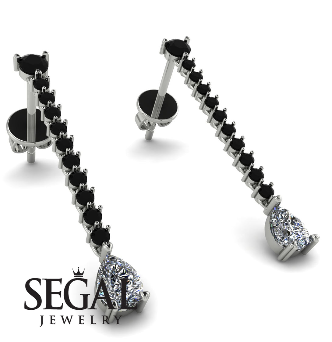 Hanging Oval Diamond Earrings - Tatiana No. 9