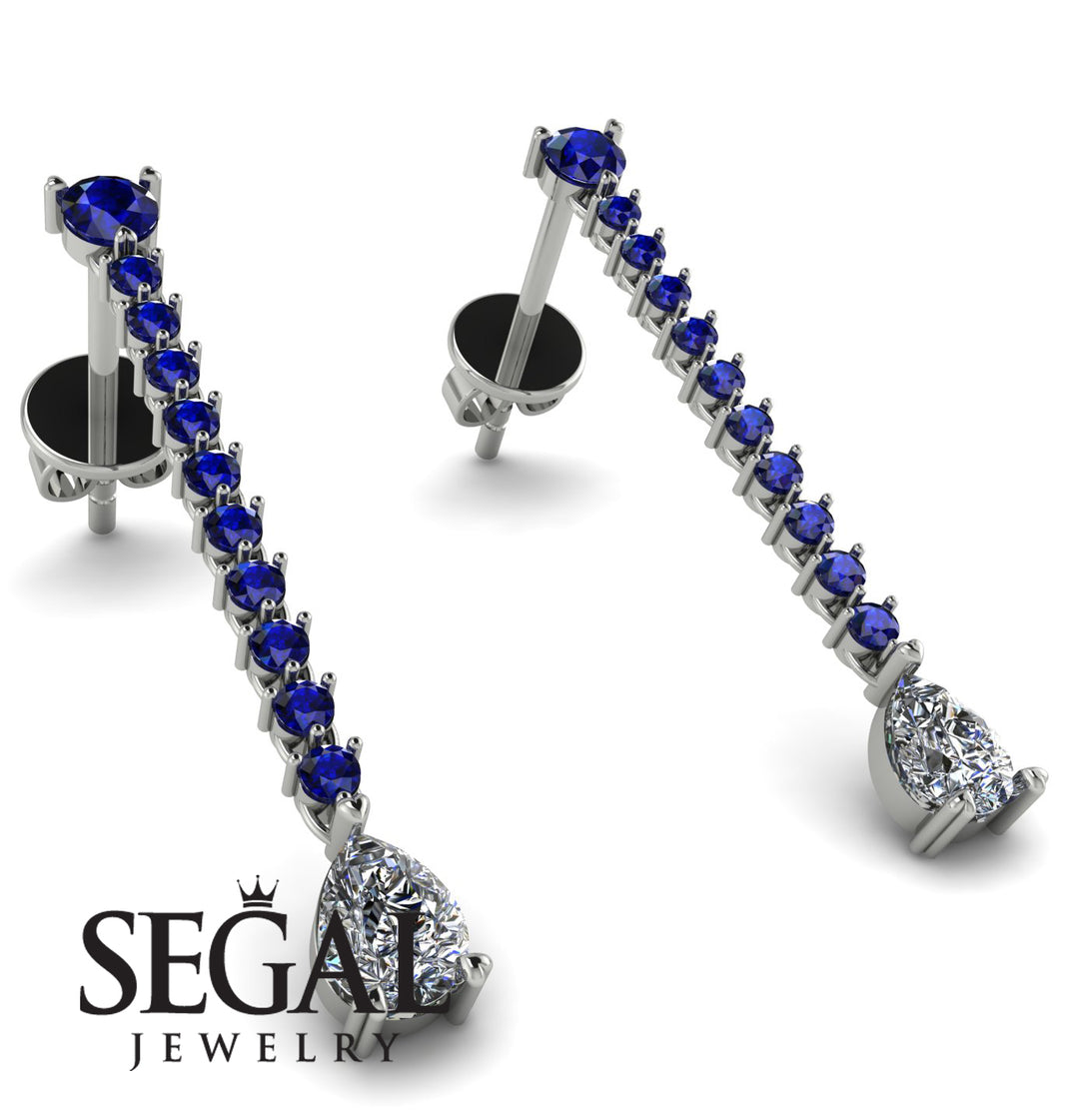 Hanging Oval Diamond Earrings - Tatiana No. 15
