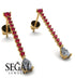 Hanging Oval Diamond Earrings - Tatiana No. 10
