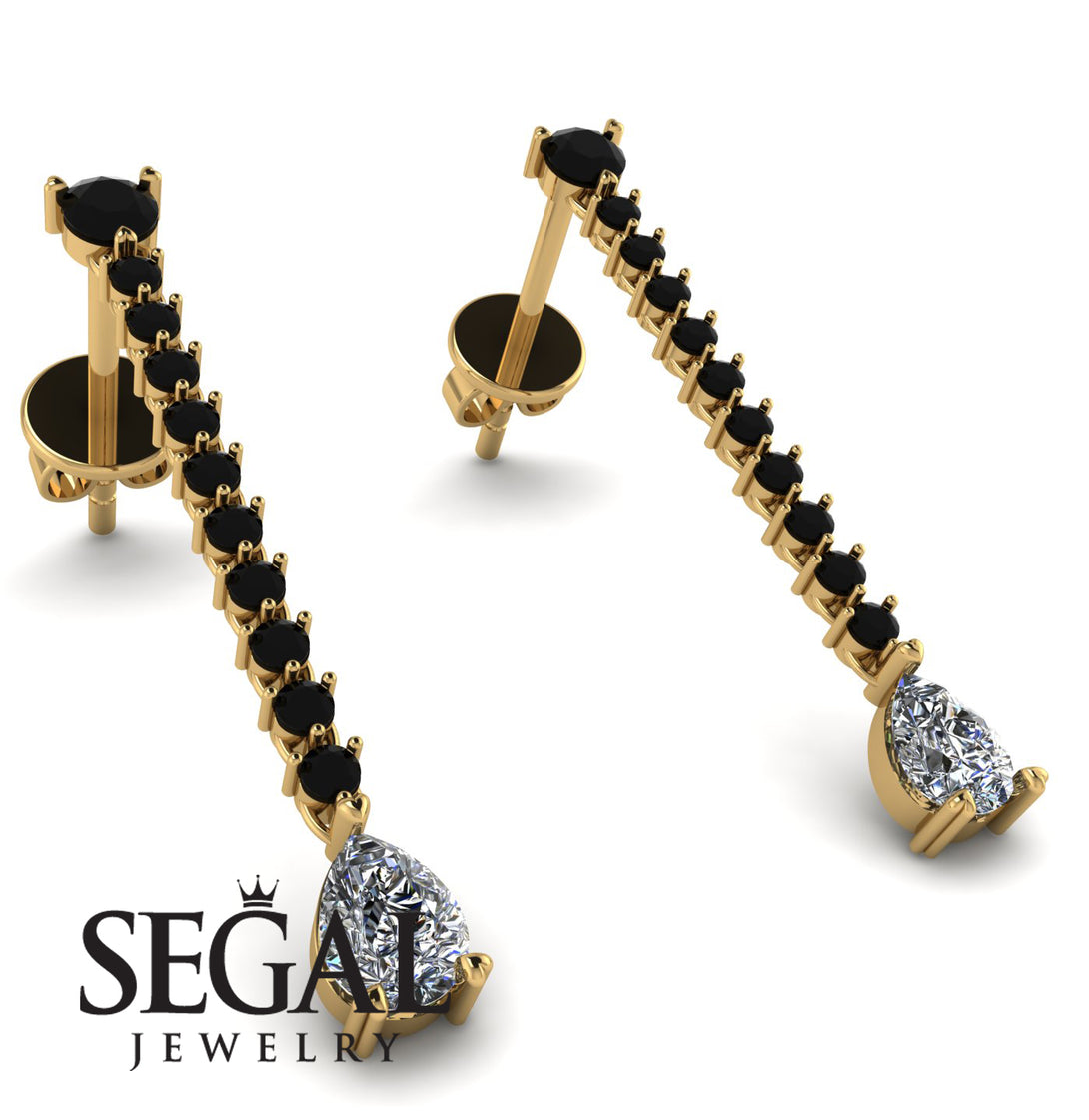 Hanging Oval Diamond Earrings - Tatiana No. 7
