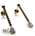 Hanging Oval Diamond Earrings - Tatiana No. 7